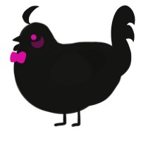 A black chicken with a neck-speckle pattern