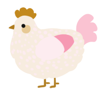 A cream and rose chicken with a speckle pattern