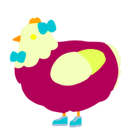 A wine and apple chicken with a head pattern