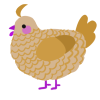 A beige and gold chicken with a lace pattern