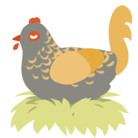 A ash and honey chicken with a half-lace pattern