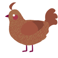 A brown and russet chicken with a double-lace pattern