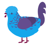 A sky and overcast chicken with a half-lace pattern