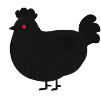 A sable and black chicken with a double-lace pattern