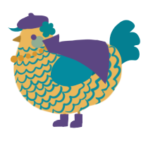 A honey and sea chicken with a lace pattern
