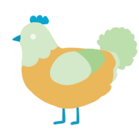 A honey and gluppy chicken with a head pattern