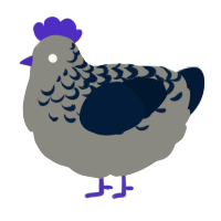 A ash and tumblr chicken with a half-lace pattern