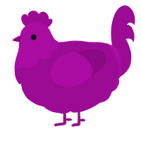 A plum chicken with a head pattern