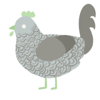 A silver and ash chicken with a double-lace pattern