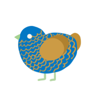 The, a sapphire and gold chicken with a lace pattern