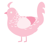 A rose chicken with a half-lace pattern