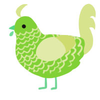 A grass and lemon chicken with a lace pattern