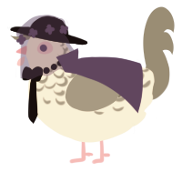 A cream and ash chicken with a half-lace pattern