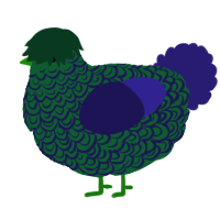 A pink and lemon chicken with a double-lace pattern