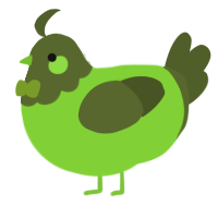 A grass and olive chicken with a head pattern