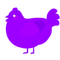A violet chicken with a lace pattern