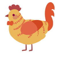 A honey and vermilion chicken with a half-bar pattern
