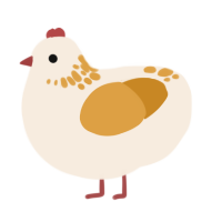 A cream and orange chicken with a neck-speckle pattern
