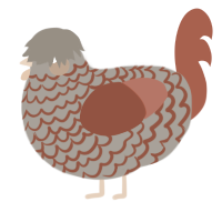 A ash and aqua chicken with a lace pattern