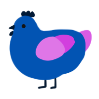 A ultramarine and orchid chicken