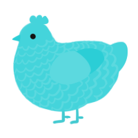 A aqua chicken with a lace pattern