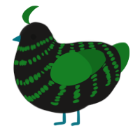 A sable and leaf chicken with a bar pattern
