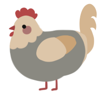 A ash and beige chicken with a head pattern