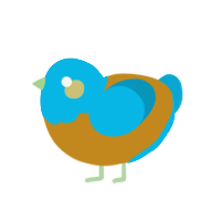 (unnamed), a ochre and cerulean chicken with a head pattern