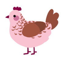 A rose and russet chicken with a half-lace pattern