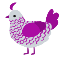 A mist and plum chicken with a lace pattern