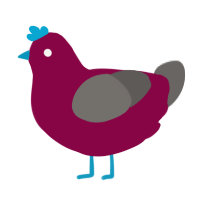 A maroon and grey chicken