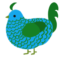 A sky and leaf chicken with a lace pattern