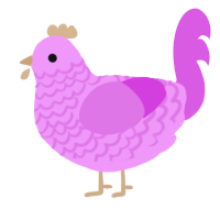A lavender and orchid chicken with a lace pattern