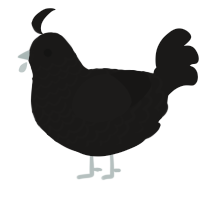 A sable chicken with a lace pattern
