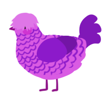 A orchid and violet chicken with a lace pattern