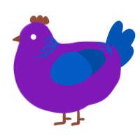 A violet and ultramarine chicken with a neck-band pattern