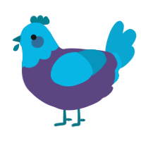 A overcast and cerulean chicken with a head pattern