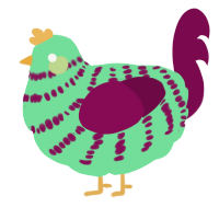 A spring and wine chicken with a bar pattern