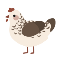 A cream and bark chicken with a half-lace pattern