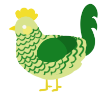 A lemon and leaf chicken with a lace pattern