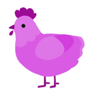 A orchid chicken with a head pattern