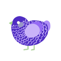 Microwave, a indigo and lilac chicken with a lace pattern