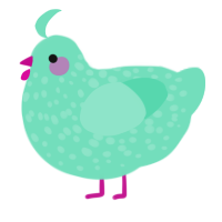 A mint chicken with a speckle pattern