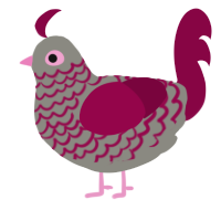 A ash and maroon chicken with a lace pattern