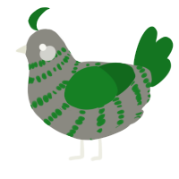 A ash and leaf chicken with a bar pattern