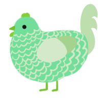 A spring and gluppy chicken with a lace pattern