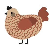 A beige and russet chicken with a lace pattern