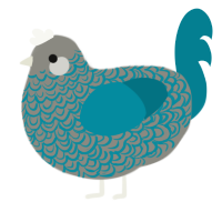 A ash and sea chicken with a double-lace pattern
