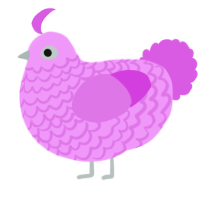 A lavender and orchid chicken with a lace pattern
