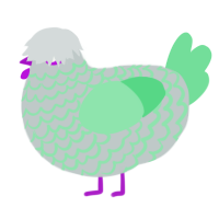 A silver and spring chicken with a lace pattern